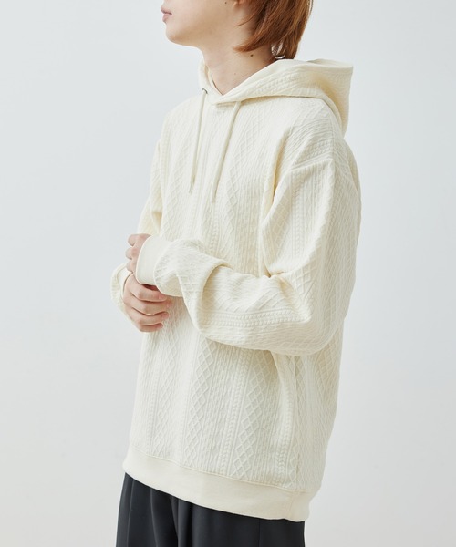  j.n.r.d（ジェー・エヌ・アール・ディー）の「j.n.r.d/フクレJQDスウェットプルパーカー（パーカー・メンズ・ホワイト/ブラック/グレー・L/LL/M）」の2枚目の写真