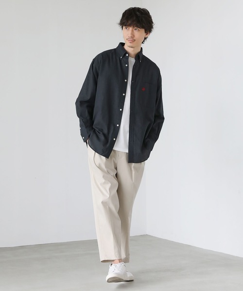 BEVERLY HILLS POLO CLUB(ビバリーヒルズポロクラブ)の「コットンリネンボタンダウン長袖シャツ(シャツ/ブラウス・メンズ・グリーン/スミクロ/ネイビー/オフホワイト/ブルー・L/M/LL)」の13枚目の写真