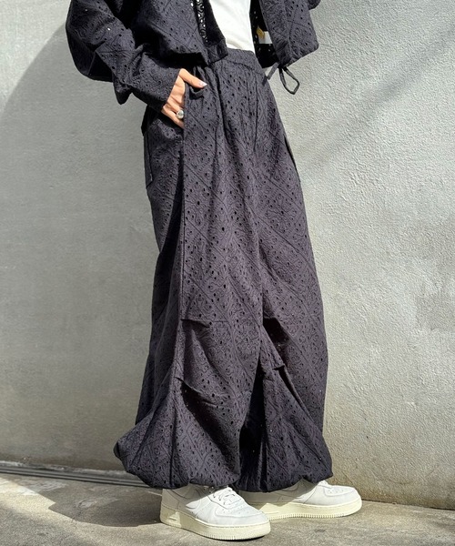 CIAOPANIC(チャオパニック)の「INDIAレースパラシュートパンツ(その他パンツ・レディース・ホワイト/ブラック・FREE)」の7枚目の写真