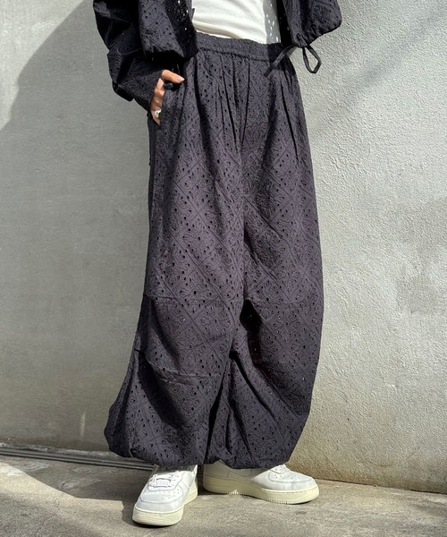 CIAOPANIC(チャオパニック)の「INDIAレースパラシュートパンツ(その他パンツ・レディース・ホワイト/ブラック・FREE)」の5枚目の写真