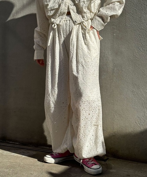 CIAOPANIC(チャオパニック)の「INDIAレースパラシュートパンツ(その他パンツ・レディース・ホワイト/ブラック・FREE)」の16枚目の写真