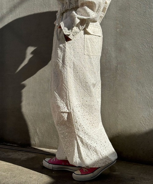 CIAOPANIC(チャオパニック)の「INDIAレースパラシュートパンツ(その他パンツ・レディース・ホワイト/ブラック・FREE)」の15枚目の写真