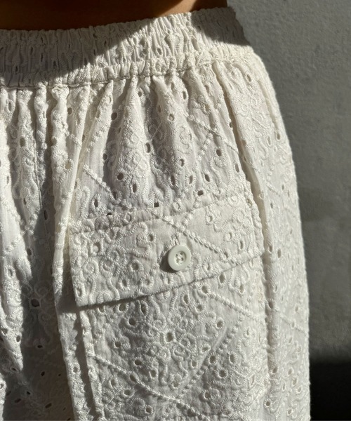 CIAOPANIC(チャオパニック)の「INDIAレースパラシュートパンツ(その他パンツ・レディース・ホワイト/ブラック・FREE)」の8枚目の写真