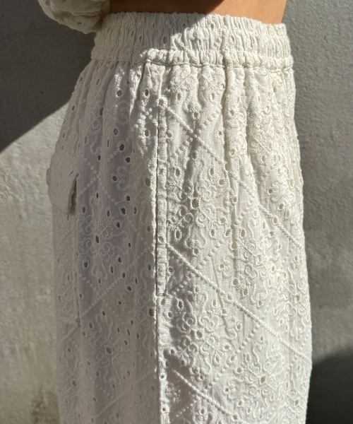 CIAOPANIC(チャオパニック)の「INDIAレースパラシュートパンツ(その他パンツ・レディース・ホワイト/ブラック・FREE)」の9枚目の写真