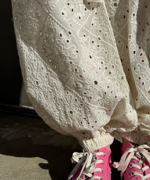 CIAOPANIC(チャオパニック)の「INDIAレースパラシュートパンツ(その他パンツ・レディース・ホワイト/ブラック・FREE)」の10枚目の写真