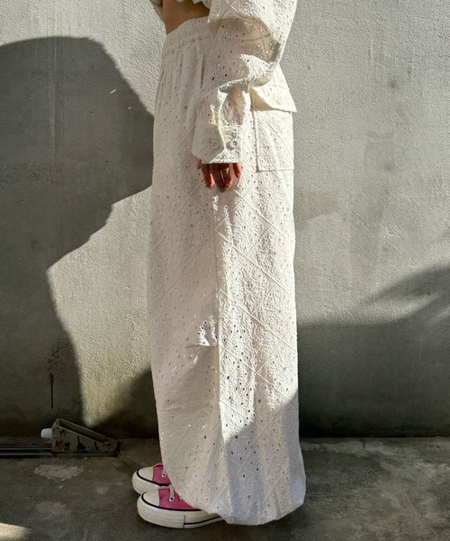 CIAOPANIC(チャオパニック)の「INDIAレースパラシュートパンツ(その他パンツ・レディース・ホワイト/ブラック・FREE)」の11枚目の写真