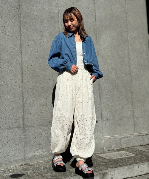 CIAOPANIC(チャオパニック)の「INDIAレースパラシュートパンツ(その他パンツ・レディース・ホワイト/ブラック・FREE)」の20枚目の写真