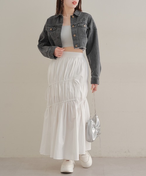 Chico（チコ）の「【2024SS】ドロストギャザータイトスカート