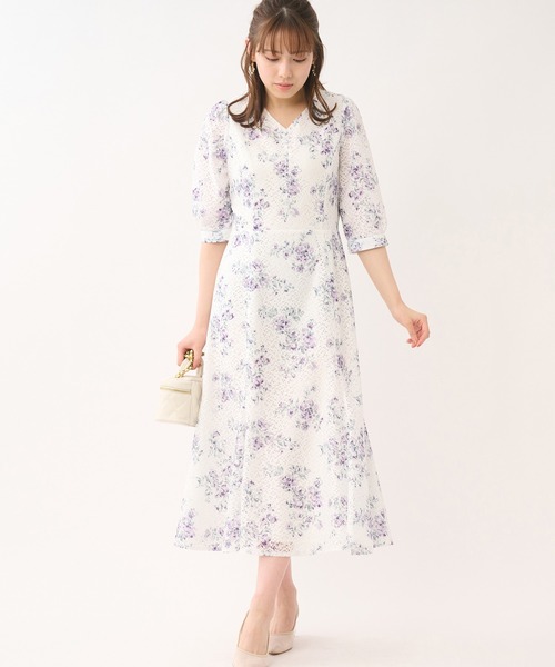 LAISSE PASSE（レッセパッセ）の「フラワーレースプリントワンピース