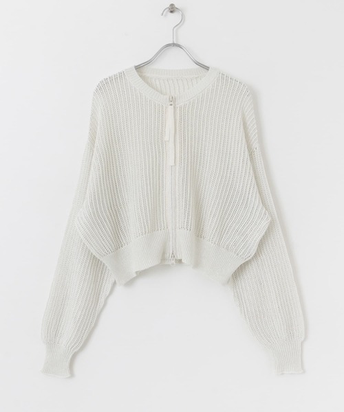 SENSE OF PLACE by URBAN RESEARCH（センスオブプレイスバイアーバンリサーチ）の「『一部WEB限定カラー』ラメメッシュカーディガン（カーディガン/ボレロ・レディース・アイボリー/ライトブルー/ブラック/ブラウン・ONE）」の18枚目の写真