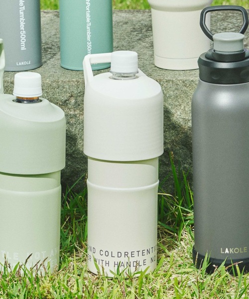 LAKOLE（ラコレ）の「＜シリーズ累計販売40万本!!＞【保温保冷】マルチペットボトルホルダー / 993477（水筒・レディース・グレー/アイボリー/イエロー/ブラック/カーキ/ライトブルー・FREE）」の3枚目の写真