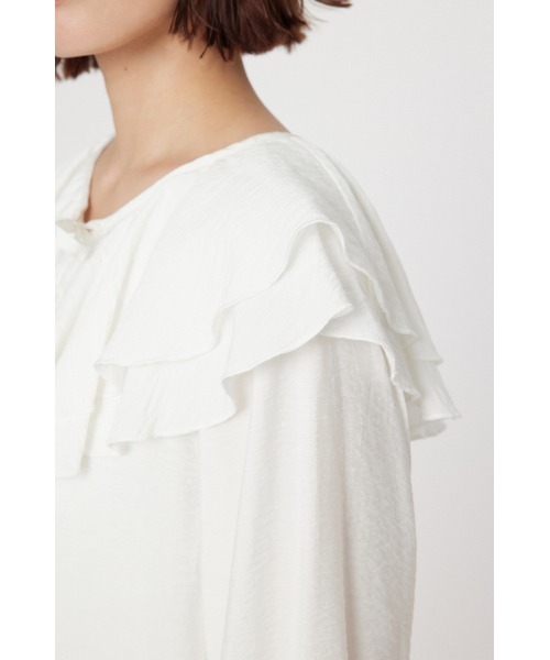 RODEO CROWNS WIDE BOWL（ロデオクラウンズワイドボウル）の「フリルカラーブラウス（シャツ/ブラウス・レディース・オフホワイト/ブラック・FREE）」の5枚目の写真