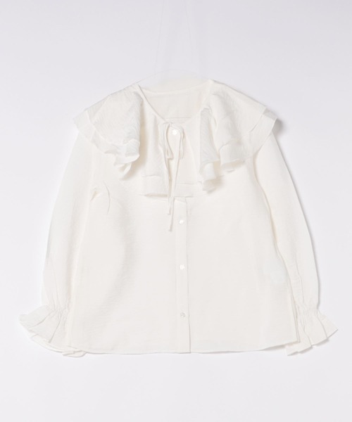 RODEO CROWNS WIDE BOWL（ロデオクラウンズワイドボウル）の「フリルカラーブラウス（シャツ/ブラウス・レディース・オフホワイト/ブラック・FREE）」の21枚目の写真