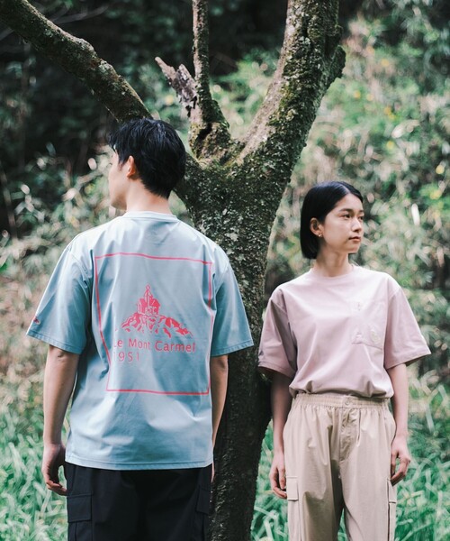 SHARE PARK（シェアパーク）の「【UVカット・吸水速乾・ストレッチ・軽量 】バックプリントポケットTシャツ（S・Mサイズ）（Tシャツ/カットソー・レディース・ホワイト系/サックスブルー系/ピンク系/黄緑系/グレー系/ブラック系・SMALL/MEDIUM）」の9枚目の写真