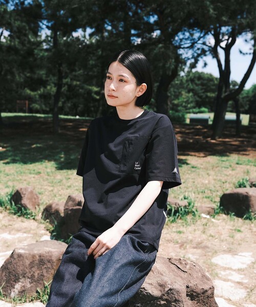 SHARE PARK（シェアパーク）の「【UVカット・吸水速乾・ストレッチ・軽量 】バックプリントポケットTシャツ（S・Mサイズ）（Tシャツ/カットソー・レディース・ホワイト系/サックスブルー系/ピンク系/黄緑系/グレー系/ブラック系・SMALL/MEDIUM）」の21枚目の写真