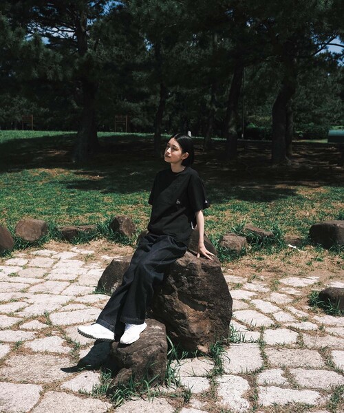 SHARE PARK（シェアパーク）の「【UVカット・吸水速乾・ストレッチ・軽量 】バックプリントポケットTシャツ（S・Mサイズ）（Tシャツ/カットソー・レディース・ホワイト系/サックスブルー系/ピンク系/黄緑系/グレー系/ブラック系・SMALL/MEDIUM）」の22枚目の写真