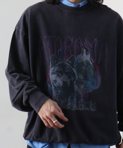 bike star（バイクスター）の「BIKESTAR ハードグラフィック加工裏毛トレーナー（スウェット・メンズ・ブラック系その他2/ブラック系その他/ブラック系その他3・L/M）」の3枚目の写真