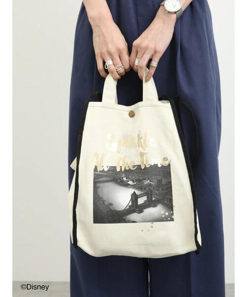 Samansa Mos2 blue（サマンサモスモスブルー）の「【Disney】ピーター・パン/トートバッグ（ハンドバッグ・レディース・ブラック/キナリ・F）」の2枚目の写真