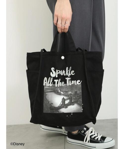 Samansa Mos2 blue（サマンサモスモスブルー）の「【Disney】ピーター・パン/トートバッグ（ハンドバッグ・レディース・ブラック/キナリ・F）」の4枚目の写真