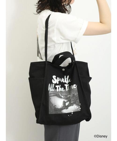 Samansa Mos2 blue（サマンサモスモスブルー）の「【Disney】ピーター・パン/トートバッグ（ハンドバッグ・レディース・ブラック/キナリ・F）」の6枚目の写真