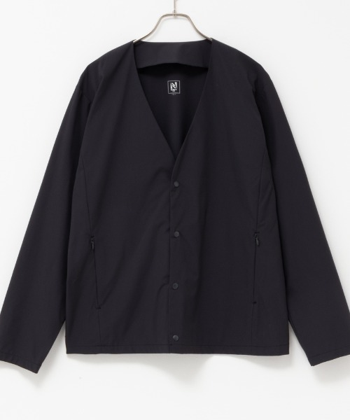 NAVY(ネイビー)の「NAVY FIT ストレッチカーディガン(ノーカラージャケット・メンズ・グレー/ブラック/ネイビー・L/M/S/XL)」の1枚目の写真