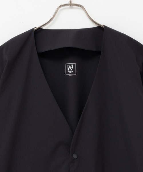 NAVY(ネイビー)の「NAVY FIT ストレッチカーディガン(ノーカラージャケット・メンズ・グレー/ブラック/ネイビー・L/M/S/XL)」の5枚目の写真