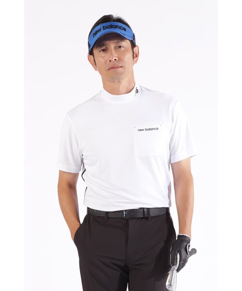 New Balance Golf(ニューバランスゴルフ)の「【new balance golf】チェックピケ×ワッフルピケ 半袖 モックネック プルオーバー (MENS WORLD)(Tシャツ/カットソー・メンズ・ホワイト/ブラック/ブルー系その他3・LARGE/X-LARGE/MEDIUM)」の1枚目の写真