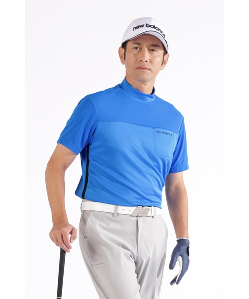New Balance Golf(ニューバランスゴルフ)の「【new balance golf】チェックピケ×ワッフルピケ 半袖 モックネック プルオーバー (MENS WORLD)(Tシャツ/カットソー・メンズ・ホワイト/ブラック/ブルー系その他3・LARGE/X-LARGE/MEDIUM)」の3枚目の写真