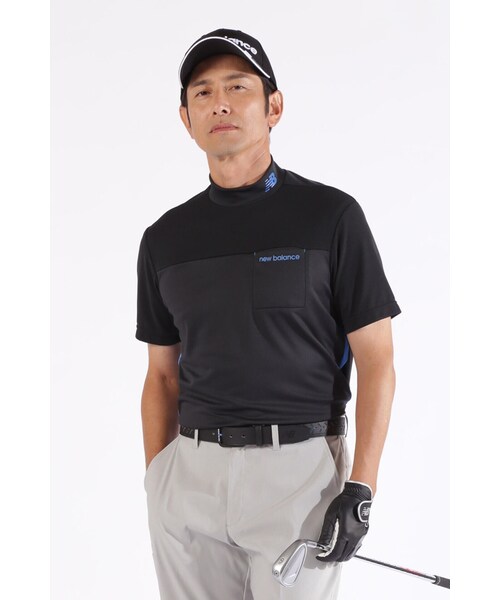 New Balance Golf(ニューバランスゴルフ)の「【new balance golf】チェックピケ×ワッフルピケ 半袖 モックネック プルオーバー (MENS WORLD)(Tシャツ/カットソー・メンズ・ホワイト/ブラック/ブルー系その他3・LARGE/X-LARGE/MEDIUM)」の2枚目の写真