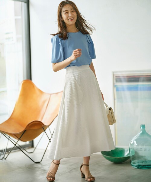 【セール】【洗える・接触冷感】タックスリーブポンチ カットソー（Tシャツ/カットソー）｜組曲（クミキョク）