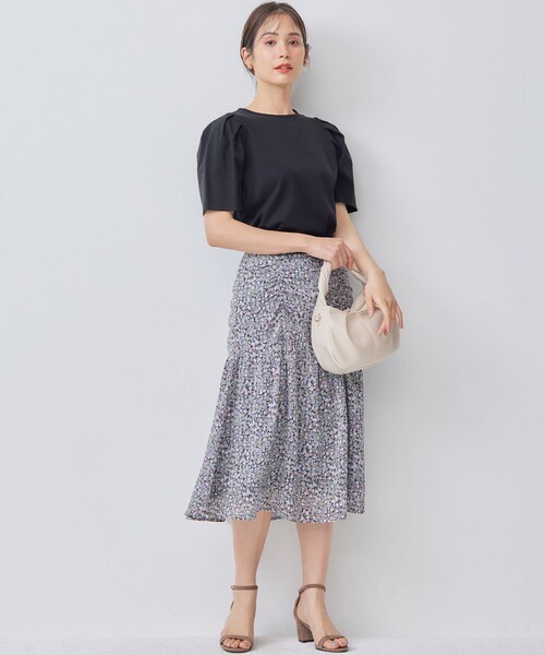 【セール】【洗える・接触冷感】タックスリーブポンチ カットソー（Tシャツ/カットソー）｜組曲（クミキョク）