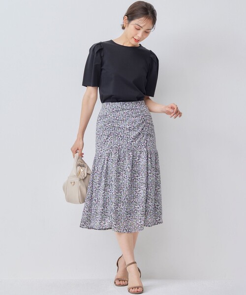 【セール】【洗える・接触冷感】タックスリーブポンチ カットソー（Tシャツ/カットソー）｜組曲（クミキョク）