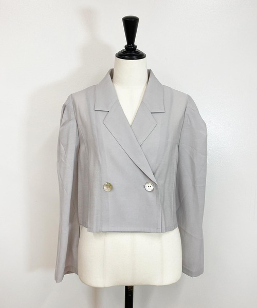 NOELA（ノエラ）の「パフスリーブクロップドジャケット（テーラードジャケット・レディース・ライトグリーン/ブラック/ラベンダー・フリー）」の3枚目の写真