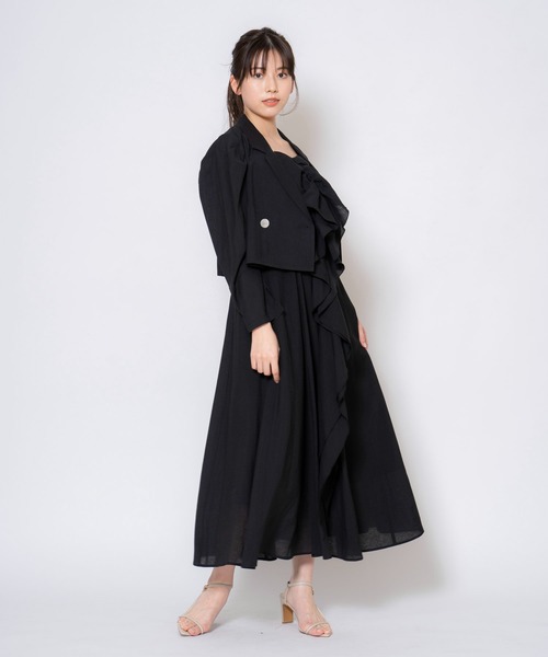 NOELA（ノエラ）の「パフスリーブクロップドジャケット（テーラードジャケット・レディース・ライトグリーン/ブラック/ラベンダー・フリー）」の8枚目の写真