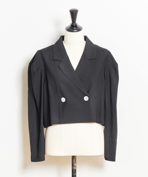 NOELA（ノエラ）の「パフスリーブクロップドジャケット（テーラードジャケット・レディース・ライトグリーン/ブラック/ラベンダー・フリー）」の15枚目の写真