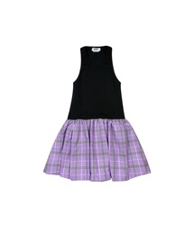 MSGM（エムエスジーエム）の「マキシチェク カットワークバルーンドレス（ワンピース）」