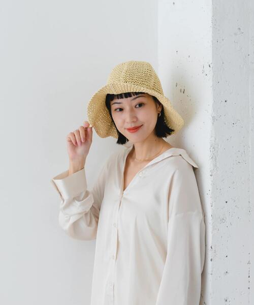 RODE SKO（ロデスコ）の「ペーパーキリカエハット（ハット・レディース・キャメル/ナチュラル・ONE）」の4枚目の写真