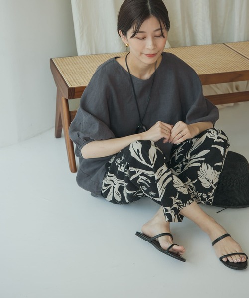 URBAN RESEARCH DOORS(アーバンリサーチドアーズ)の「リネンバルーンスリーブブラウス(シャツ/ブラウス・レディース・チャコールグレー/ブルー/オフホワイト/イエロー系その他・MEDIUM)」の11枚目の写真