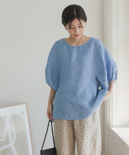 URBAN RESEARCH DOORS(アーバンリサーチドアーズ)の「リネンバルーンスリーブブラウス(シャツ/ブラウス・レディース・チャコールグレー/ブルー/オフホワイト/イエロー系その他・MEDIUM)」の18枚目の写真