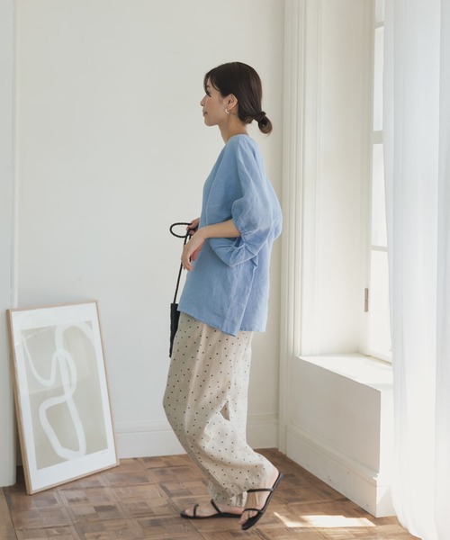 URBAN RESEARCH DOORS(アーバンリサーチドアーズ)の「リネンバルーンスリーブブラウス(シャツ/ブラウス・レディース・チャコールグレー/ブルー/オフホワイト/イエロー系その他・MEDIUM)」の20枚目の写真