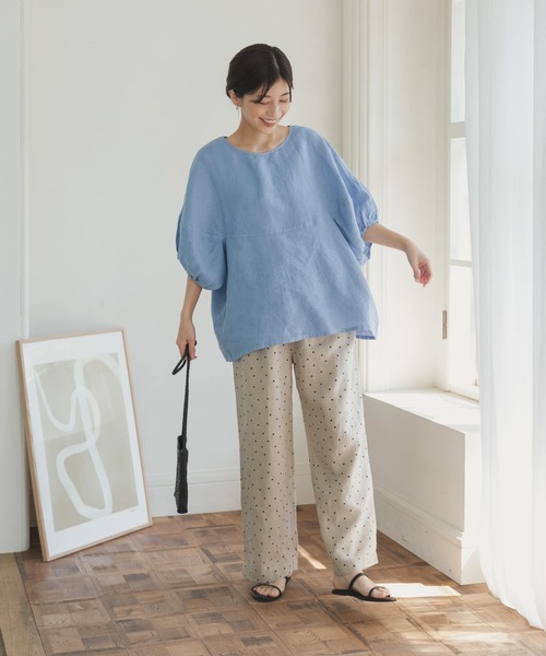 URBAN RESEARCH DOORS(アーバンリサーチドアーズ)の「リネンバルーンスリーブブラウス(シャツ/ブラウス・レディース・チャコールグレー/ブルー/オフホワイト/イエロー系その他・MEDIUM)」の21枚目の写真