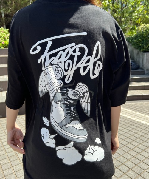 A‘gem 9（エージェムナイン）の「A'GEM/9 × .kom『FREEDEE/フリーディー』スニーカーデザイン半袖Tシャツ（Tシャツ/カットソー・レディース・ライトブルー/ホワイト/ブラック・FREE）」の14枚目の写真