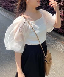 mysty woman | シアーマシュマロスリーブプルオーバー 127794(Tシャツ/カットソー)