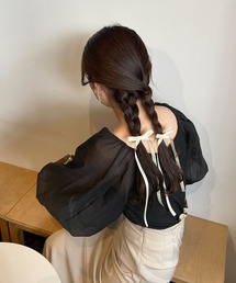 mysty woman | シアーマシュマロスリーブプルオーバー 127794(Tシャツ/カットソー)