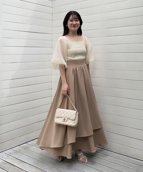 mysty woman（ミスティウーマン）の「シアーマシュマロスリーブプルオーバー 127794（Tシャツ/カットソー・レディース・ライトベージュ/ブラック/オフホワイト・FREE）」の22枚目の写真