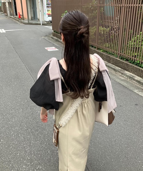 mysty woman（ミスティウーマン）の「シアーマシュマロスリーブプルオーバー 127794（Tシャツ/カットソー・レディース・ライトベージュ/ブラック/オフホワイト・FREE）」の20枚目の写真