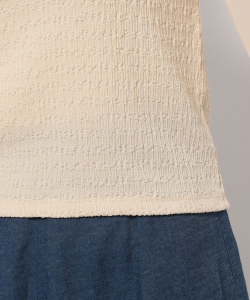 mysty woman（ミスティウーマン）の「シアーマシュマロスリーブプルオーバー 127794（Tシャツ/カットソー・レディース・ライトベージュ/ブラック/オフホワイト・FREE）」の10枚目の写真