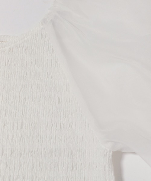 mysty woman（ミスティウーマン）の「シアーマシュマロスリーブプルオーバー 127794（Tシャツ/カットソー・レディース・ライトベージュ/ブラック/オフホワイト・FREE）」の11枚目の写真