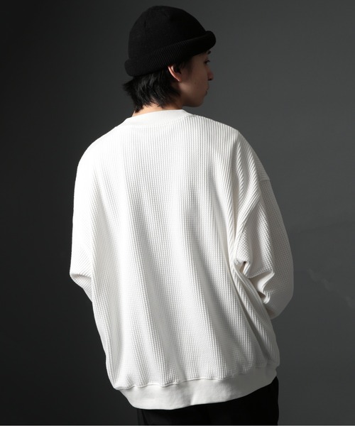 MAISON CLUB（メゾンクラブ）の「【MAISON CLUB】HEAVY OZ MOCK NECK WAFFLE SWEATER ヘビーオンスモックネックドライワッフルスウェット　/MILITARY　ミリタリー（スウェット・メンズ・ブラック/カーキ/グレー/ホワイト・M/L）」の11枚目の写真
