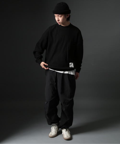 MAISON CLUB（メゾンクラブ）の「【MAISON CLUB】HEAVY OZ MOCK NECK WAFFLE SWEATER ヘビーオンスモックネックドライワッフルスウェット　/MILITARY　ミリタリー（スウェット・メンズ・ブラック/カーキ/グレー/ホワイト・M/L）」の16枚目の写真